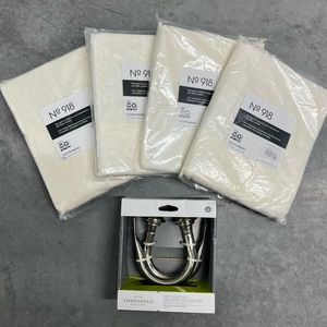 Four NWT Curtain panels & two drapery holdbacks